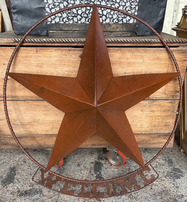 LARGE TIN TEXAS WELCOME STAR