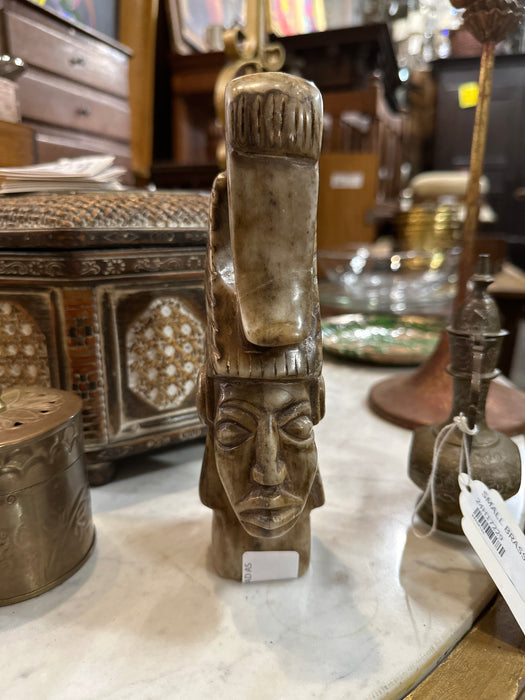 SMALL CARVED STONE HEAD AS FOUND