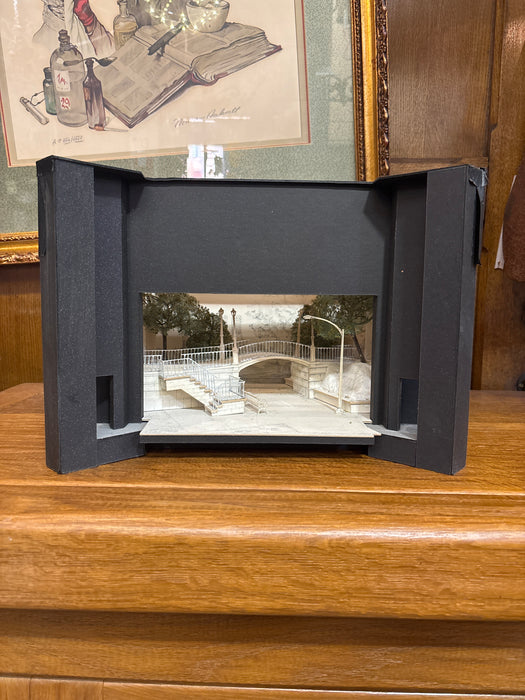 SCALE MODEL OF THE STAGE FOR TONY AWARD NOMINATED PLAY "SATURDAY IN TEH PARK WITH GEORGE"