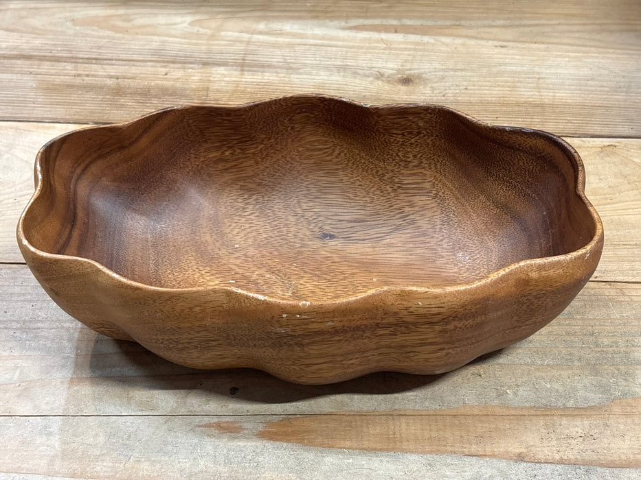 SHAPED WOOD BOWL