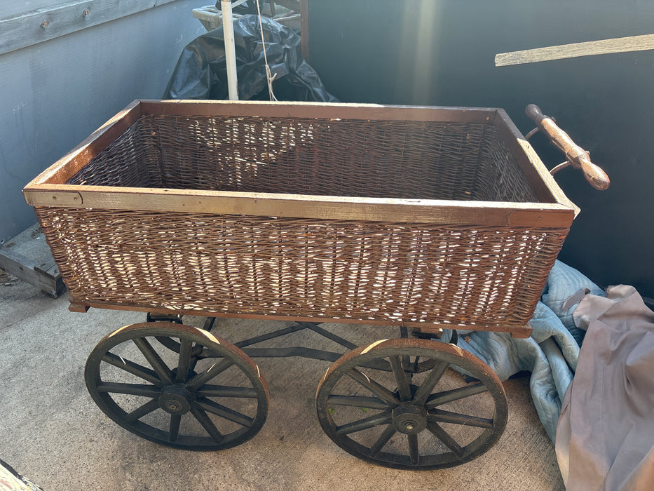 LARGE WICKER FARM CART