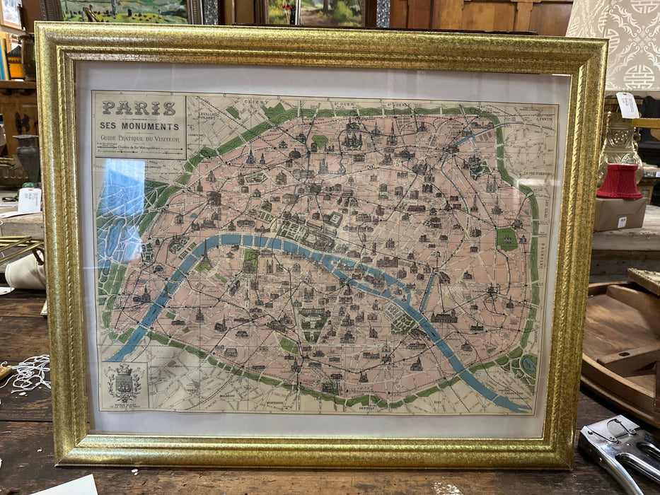 PARIS STREET MAP FRAMED