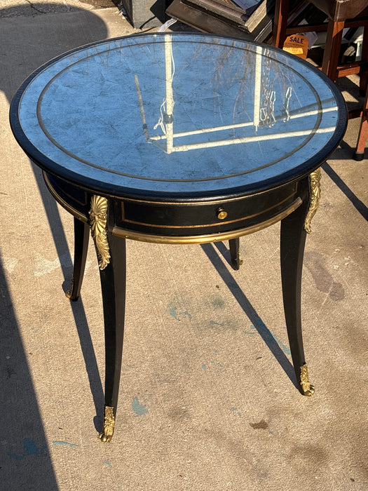 EBONIZED ROUND SIDE TABLE BY KREIGER JOHN RICHARD EUROPEAN CROSSROADS COLLECTION
