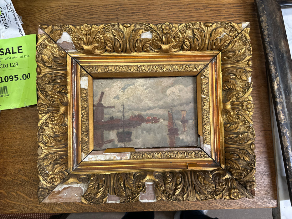 SUPER ROUGH SMALL HARBOR PAINTING