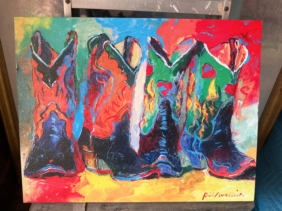 UNFRAMED COLORFUL GICLEE OF COWBOY BOOTS