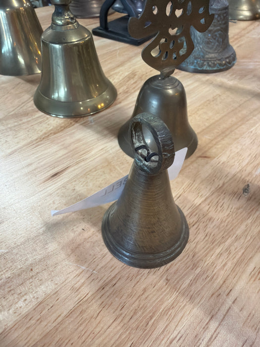 COLLECTIBLE AGED BRASS OPENWORK FINIAL BELL