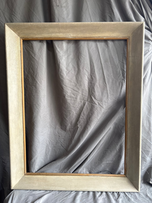 LARGE DISTRESSED FLARED GREY FRAME WITH GOLD LINER
