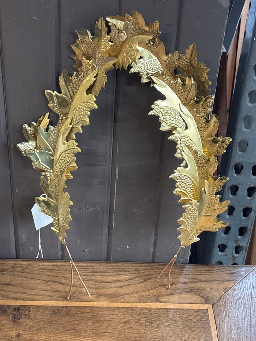 PAIR OF LARGE BRASS LEAF WALL DECOR