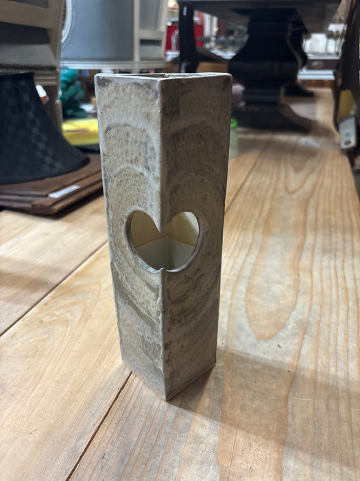 GRAY SQUARE MODERN POTTERY VASE