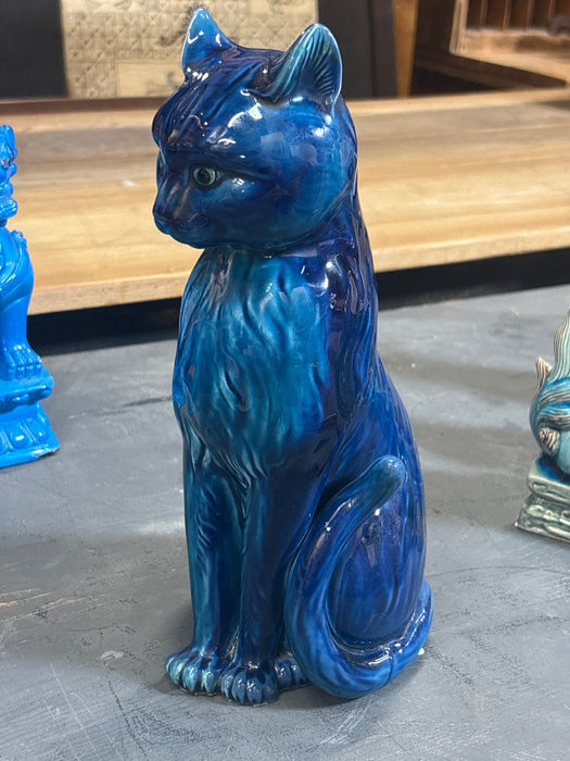 LARGE BLUE CAT FIGURE