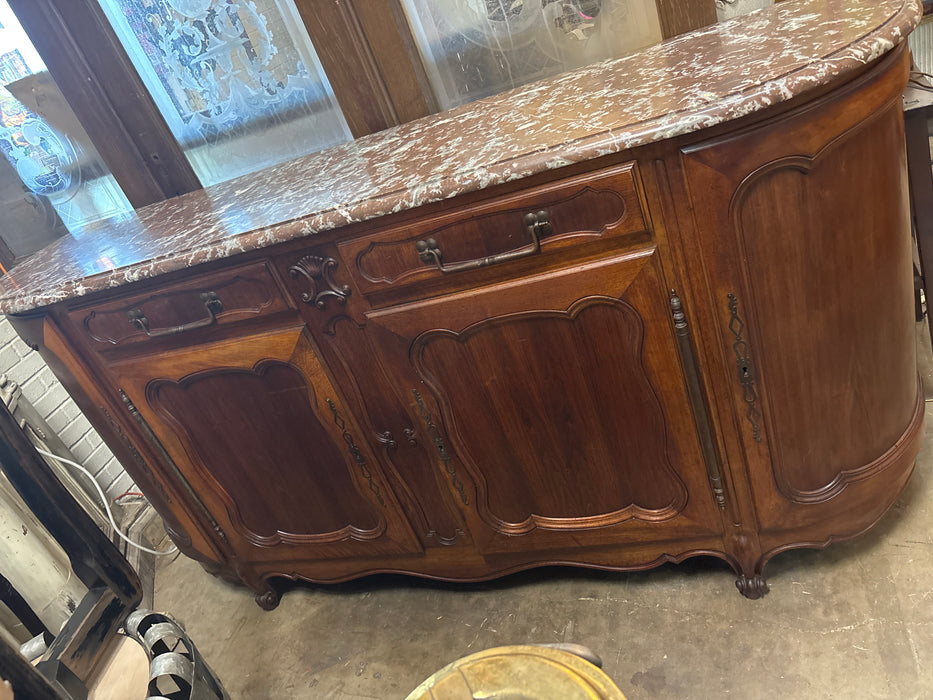 LARGE 19TH CENTURY LOUIS XVI LEVANTO MARBLE TOP SIDEBOARD