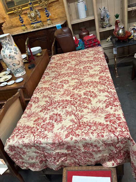 RED FLORAL TOILE FABRIC