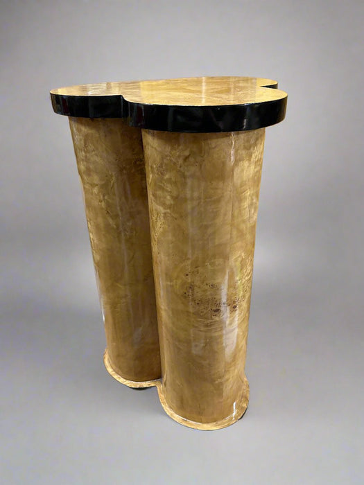 BIRD'S EYE MAPLE  TREFOIL PEDESTAL