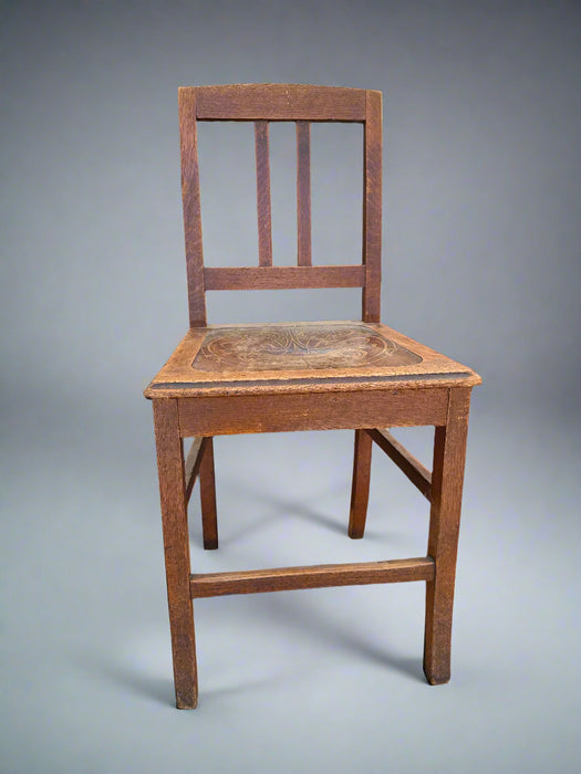 ART NOUVEAU OAK SIDE CHAIR