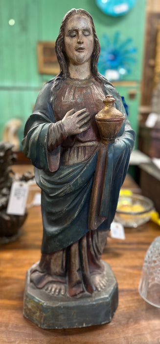 LATE 19TH CENTURY CARVED WOOD MARY
