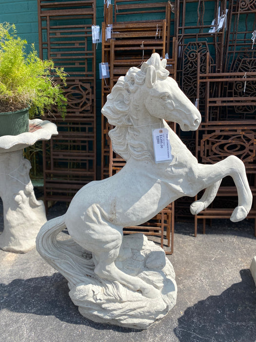 PAIR OF CONCRETE HORSES