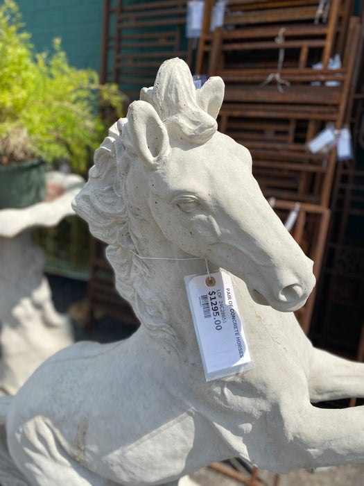 PAIR OF CONCRETE HORSES
