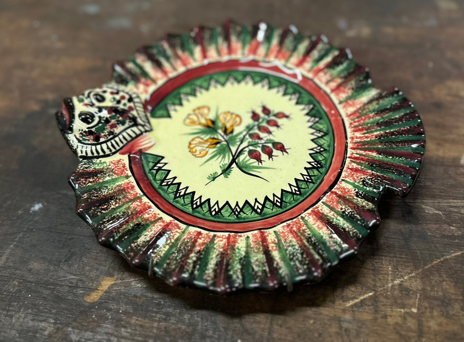 QUIMPER PLATE FLOUNDER WITH FLOWERS