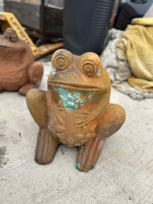 LARGE TERRA COTTA FROG PLANTER