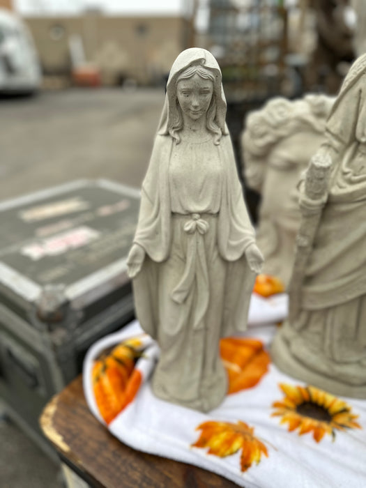 SMALL ORNATE CONCRETE VIRGIN MARY