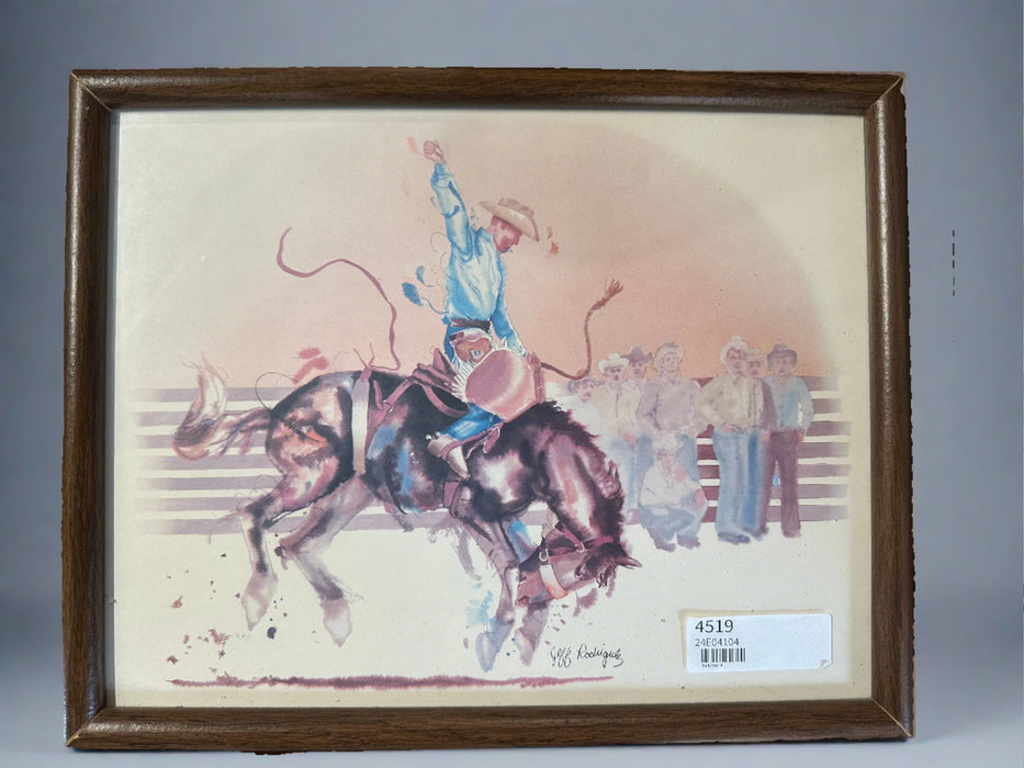 PRINT OF BRONCO RIDER