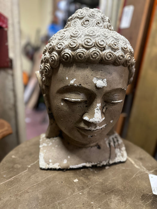 LARGE PLASTER BUDDHA HEAD