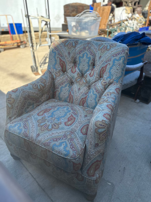 UNHOLSTERED CHAIR WITH PAISLEY PRINT