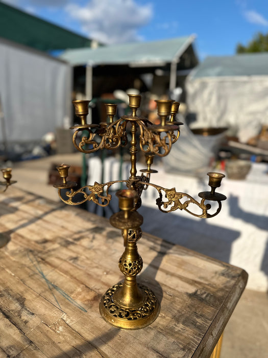 LARGE BRASS CANDELABRA