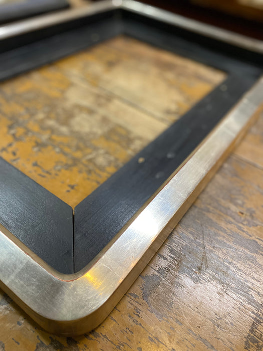 SMALL WOOD SILVER LEAD MODERN FRAME