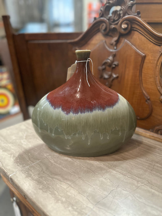 DRIP GLASSED POTTERY VASE