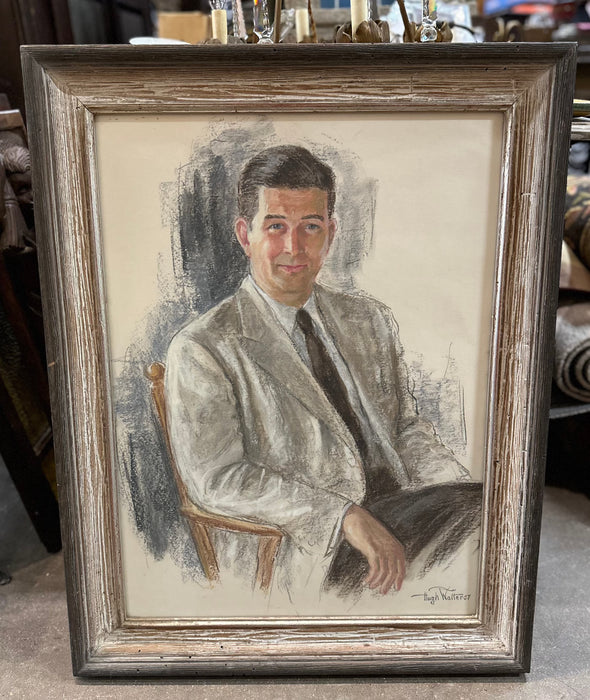 VINTAGE PASTEL OF MIDCENTURY MAN