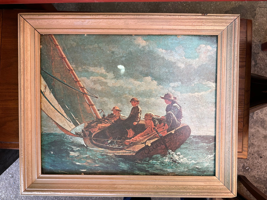 FRAMED OIL PRINT OF W HOMER REPRODUCTION