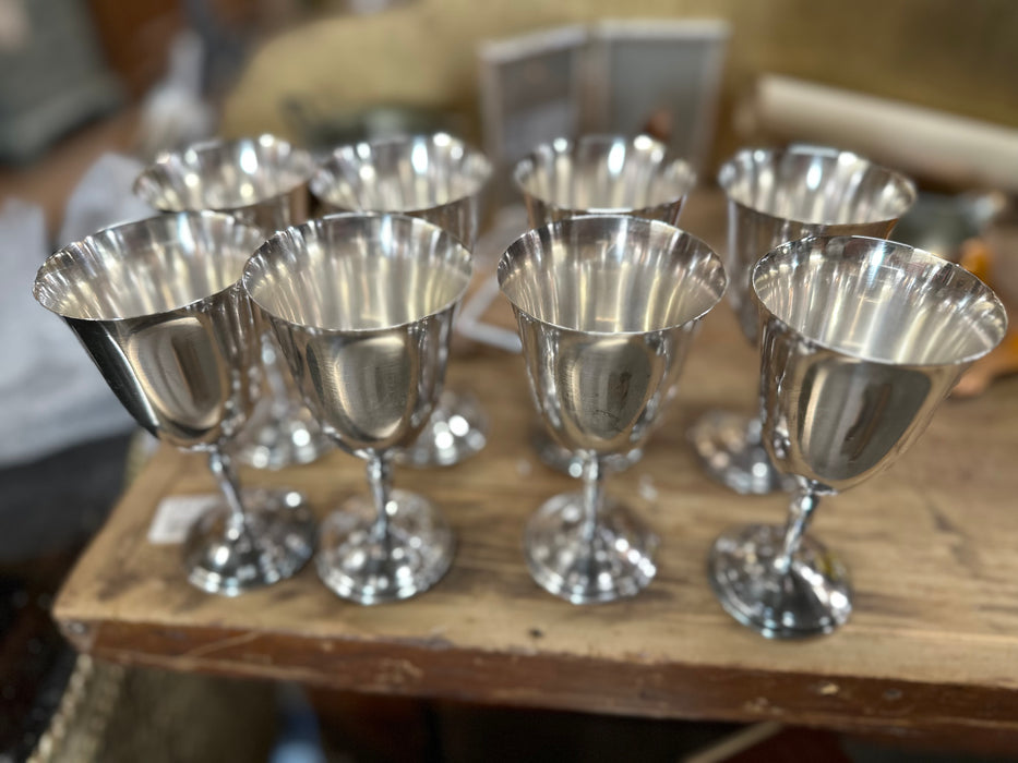 SET OF 8 SILVER PLATE GOBLETS