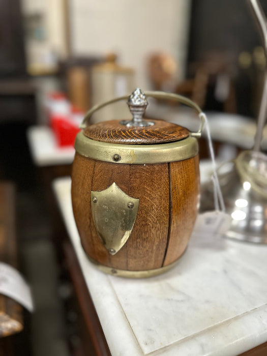 ENGLISH BISCUIT BARREL AS FOUND