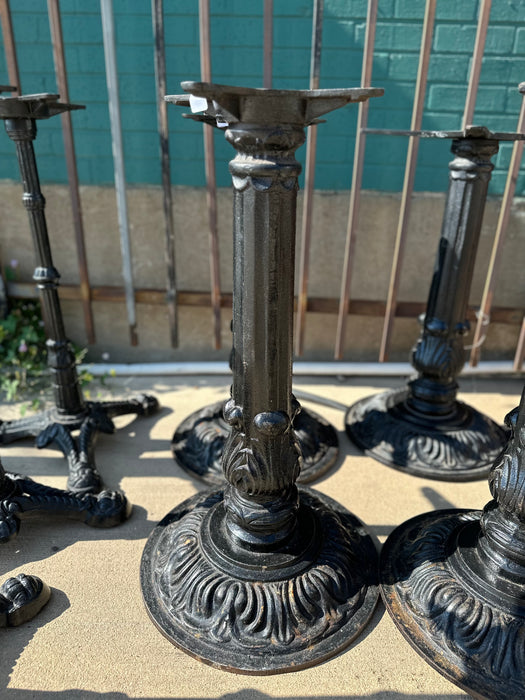 HEAVY BLACK IRON PUB TABLES WITH MARBLE TOP