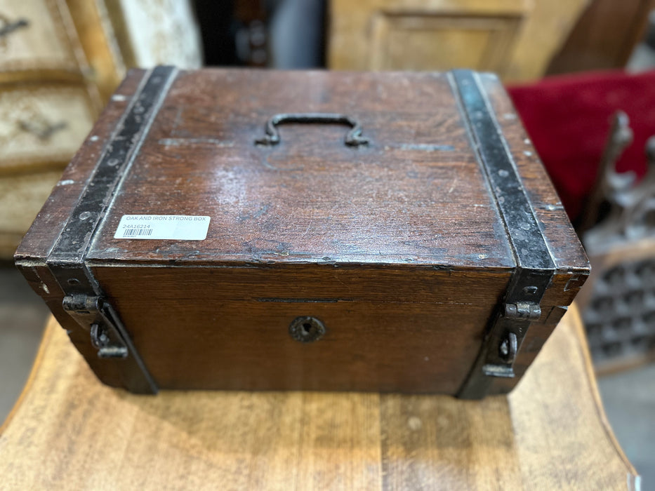 OAK AND IRON STRONG BOX
