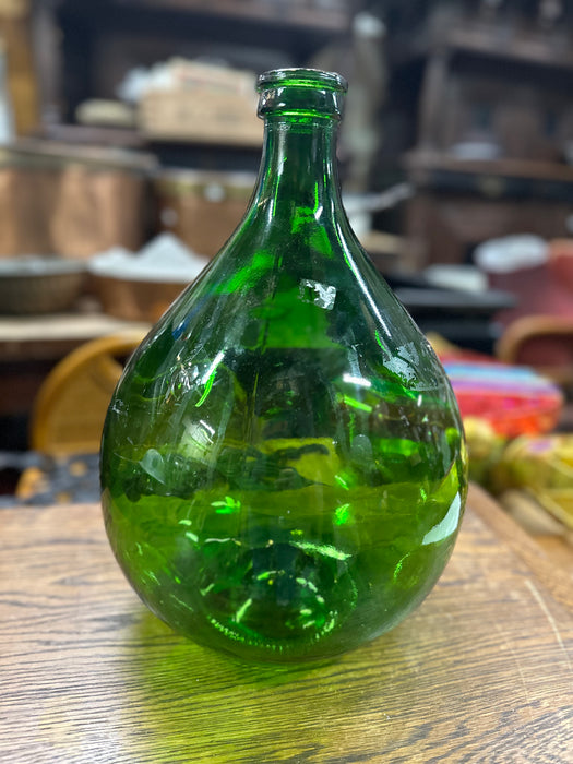 SOLD-SMALL GREEN WINE BOTTLE