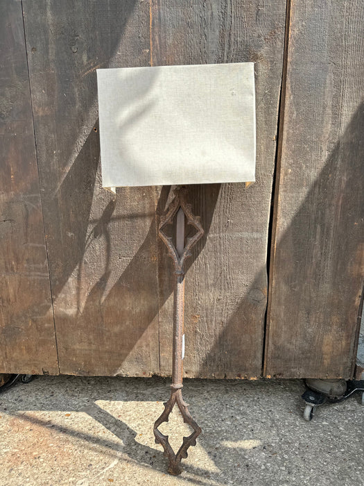 PAIR OF HEAVY CAST IRON GEOMETRICAL SCONCES
