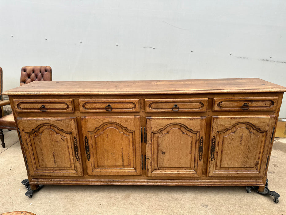LARGE ARCHED DOORS RUSTIC OAK PEGGED SIDEBOARD