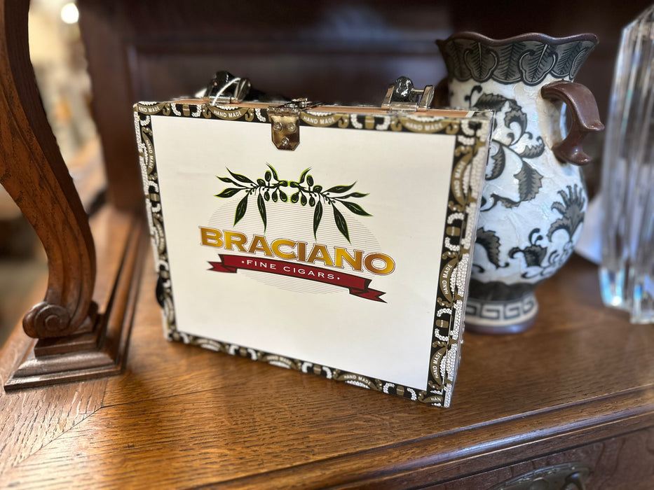 HANDMADE CIGARBOX PURSE WITH LADY