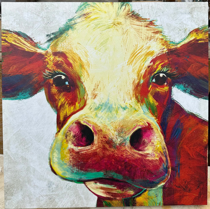 COLORFUL COW OIL PRINT