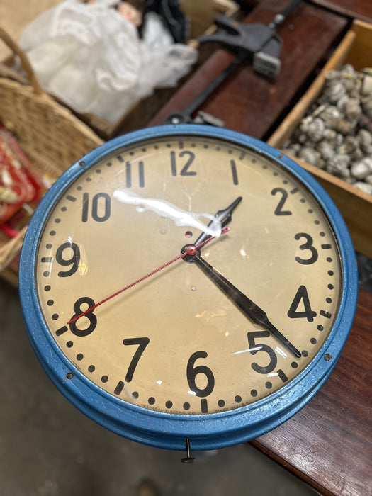 BLUE AND WHITE WORLD WAR II WALL CLOCK