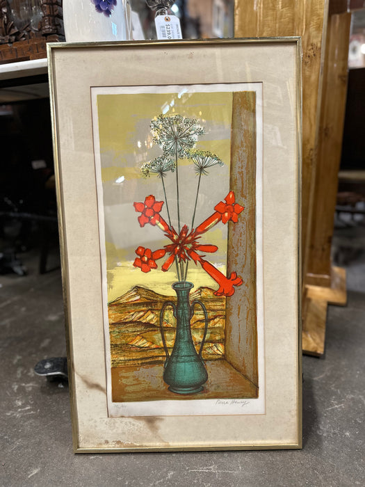 PIERRE HENRY SIGNRD AND NUMBERED FLORAL STILL LIFE LITHO