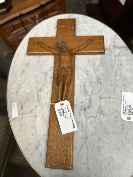 LARGE OAK CRUCIFIX