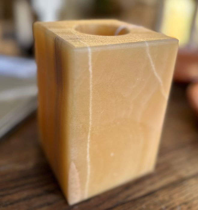 ALABASTER VOTIVE CANDLE HOLDER