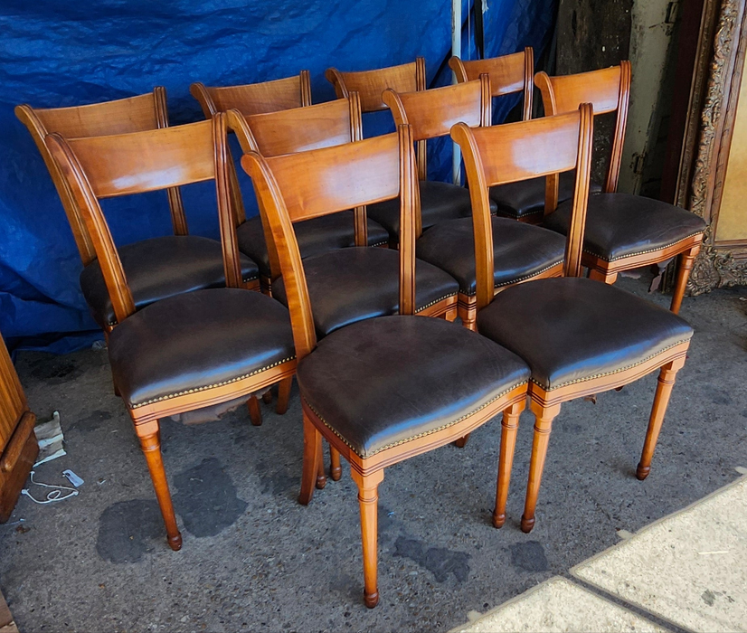 SET OF 10 CHERRY DIRECTOIRE CHAIRS