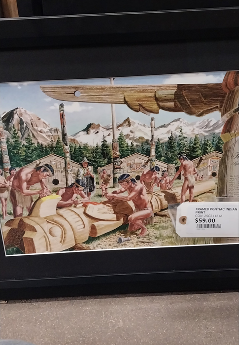 FRAMED PONTIAC INDIAN PRINT