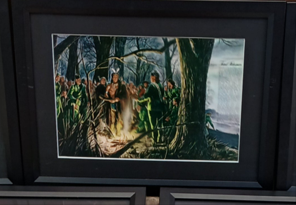 FRAMED PONTIAC INDIAN PRINT