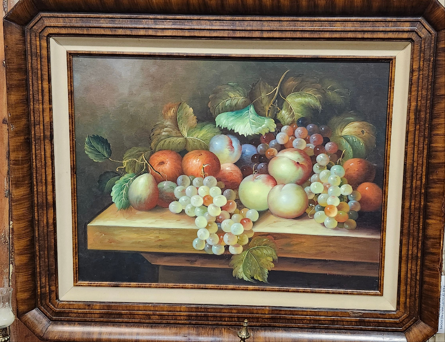 ARTIST SIGNED OIL ON CANVAS STILL LIFE IN PERIOD FRAME