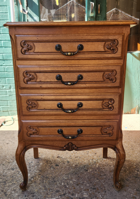 COUNTRY FRENCH OAK FOUR DRAWER TALL CHEST